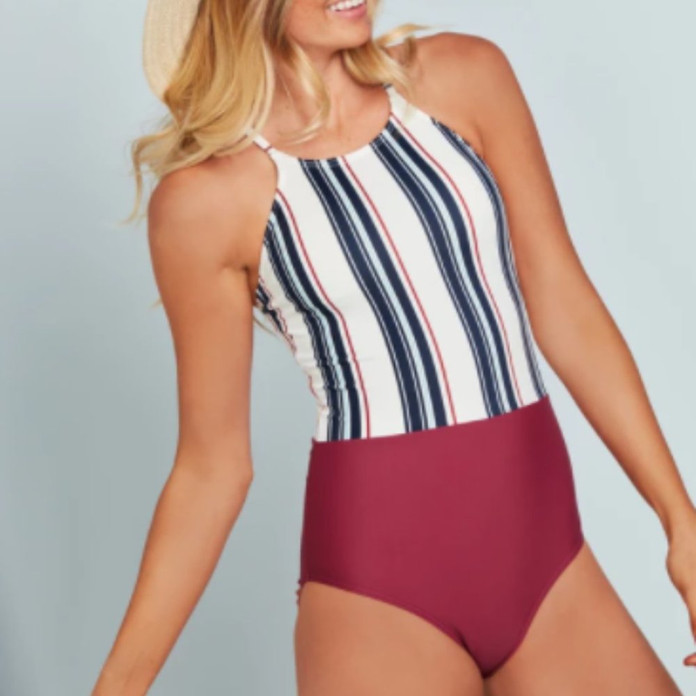 Sailor Back One Piece Swimsuit